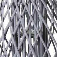 Large Grey Wicker Bulbous Lantern - Thumb 2