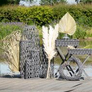 Huge Grey Standing Wicker Lantern - Thumb 4