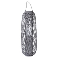 Huge Grey Standing Wicker Lantern - Thumb 1