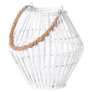 White Rattan Small Convex Lantern - Thumb 1