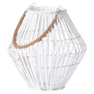 White Rattan Large Convex Lantern - Thumb 1