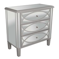 Paloma Collection Mirrored Three Drawer Bedside - Thumb 2