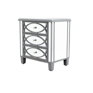 Paloma Collection Mirrored Three Drawer Bedside - Thumb 1