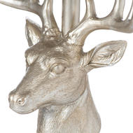 Silver Stag Head Table Lamp With Grey Velvet Shade - Thumb 2