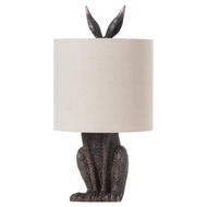 Hare Table Lamp With Linen Shade - Thumb 1