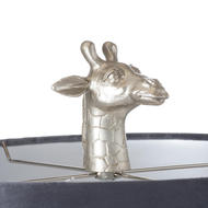 Silver Giraffe Table Lamp With Grey Velvet Shade - Thumb 2