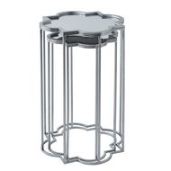 Quarter Foil Mirrored Set Of Two Side Tables - Thumb 2