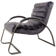 Grey And Silver Ribbed Ark Chair - Thumb 2