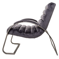 Grey And Silver Ribbed Ark Chair - Thumb 4