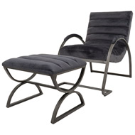 Grey And Silver Ribbed Ark Chair - Thumb 5