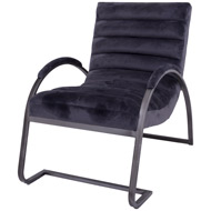 Grey And Silver Ribbed Ark Chair - Thumb 1