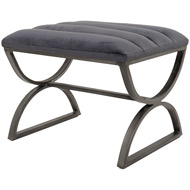 Grey And Silver Ribbed Stool - Thumb 2