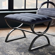 Grey And Silver Ribbed Stool - Thumb 5
