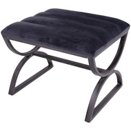 Grey And Silver Ribbed Stool - Thumb 1