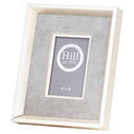 Antiqued Pewter Deep Framed  Grey Velvet 4X6 Photo Frame - Thumb 1
