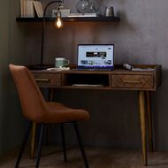 Havana Gold 2 Drawer Desk - Thumb 3