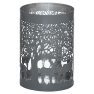 Medium Silver And Grey Glowray Stag In Forest Lantern - Thumb 1