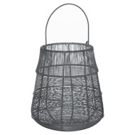 Medium Wire Silver And Grey Glowray Conical Lantern - Thumb 1