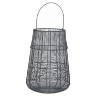 Large Wire Silver And Grey Glowray Conical Lantern - Thumb 1