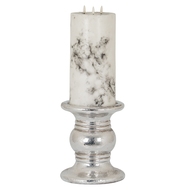 Silver Punch Faced Ceramic Candle Holder - Thumb 4