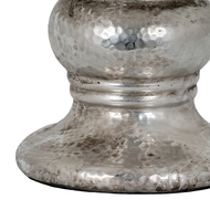 Silver Punch Faced Ceramic Large Candle Holder - Thumb 3