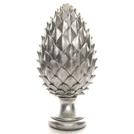 Tall Large Silver Pinecone Finial - Thumb 1