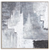 Hand Painted Black And White Layered Abstract Painting - Thumb 1