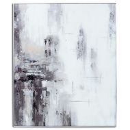 Hand Painted Black And White Soft Abstract Painting - Thumb 1