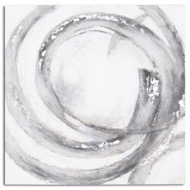Galaxy Silver And Grey Hand Painted Canvas - Thumb 1