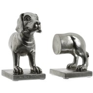 Antique Silver Dog Book Ends - Thumb 2