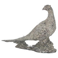 Antique Silver Cock Pheasant Ornament - Thumb 1