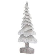 Carved Wood Effect Grey Small Snowy Tree - Thumb 1