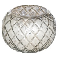 The Noel Collection Large Silver Etched Tealight Holder - Thumb 1