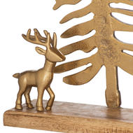 Large Cast Tree And Stag Candle Holder Ornament - Thumb 2
