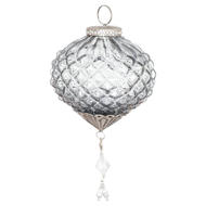 The Noel Collection Smoked Midnight Comb Drop Bauble - Thumb 1