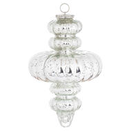The Noel Collection Silver Fluted Statement Bauble - Thumb 1