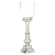 Mercury Effect Glass Top Tall Candle Pillar Holder - Thumb 1