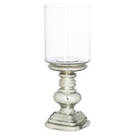 Mercury Effect Base Glass Top Squat Candle Pillar Holder - Thumb 1