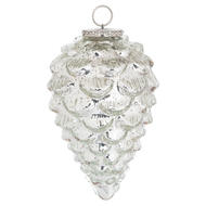 The Noel Collection Silver Teardrop Acorn Large Bauble - Thumb 1