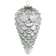 The Noel Collection Silver Teardrop Acorn XL Bauble - Thumb 1