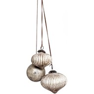 The Noel Collection Burnished Set Of 3 Hanging Baubles - Thumb 1