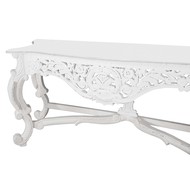 Hand Carved Louis White Large Console Table - Thumb 2
