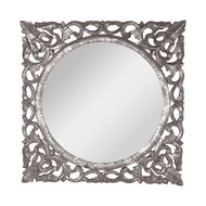 Hand Carved Louis Metallic Large Wall Mirror - Thumb 1