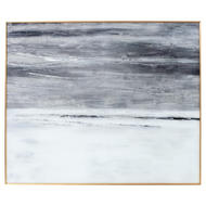 Metallic Soft Costal Abstract Glass Image In Silver Frame - Thumb 1