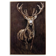 Royal Stag Glass Image In Gold Frame - Thumb 1