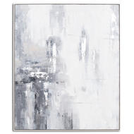 Metallic Grey And Silver Glass Image In Silver Frame - Thumb 1