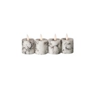Luxe Collection Natural Glow Marble Set of 4 LED Votives - Thumb 1