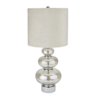 Justicia Metallic Glass Lamp With Velvet Shade - Thumb 1