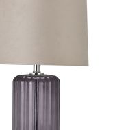 Alberta Metallic Glass Lamp With Velvet Shade - Thumb 2