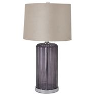 Alberta Metallic Glass Lamp With Velvet Shade - Thumb 1